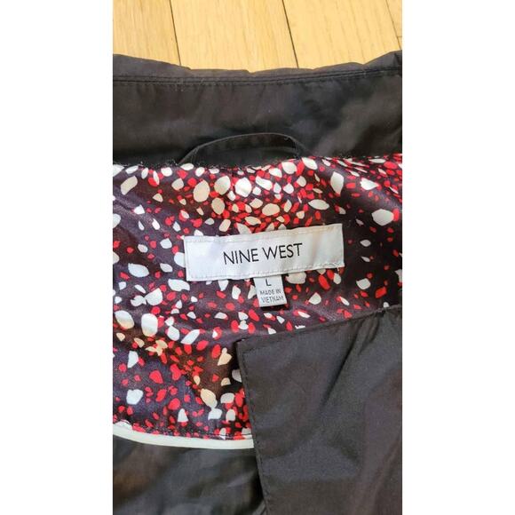 Nine West Black Trench Coat, Double Breasted, Classic Style, Lightweight - Picture 2 of 3